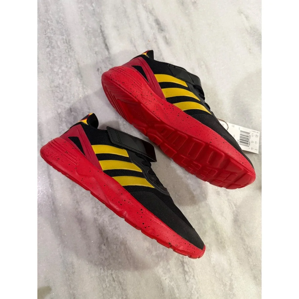 Adidas Kids‎ Disney Mickey Mouse Black Red Yellow Strap Sneakers Shoes